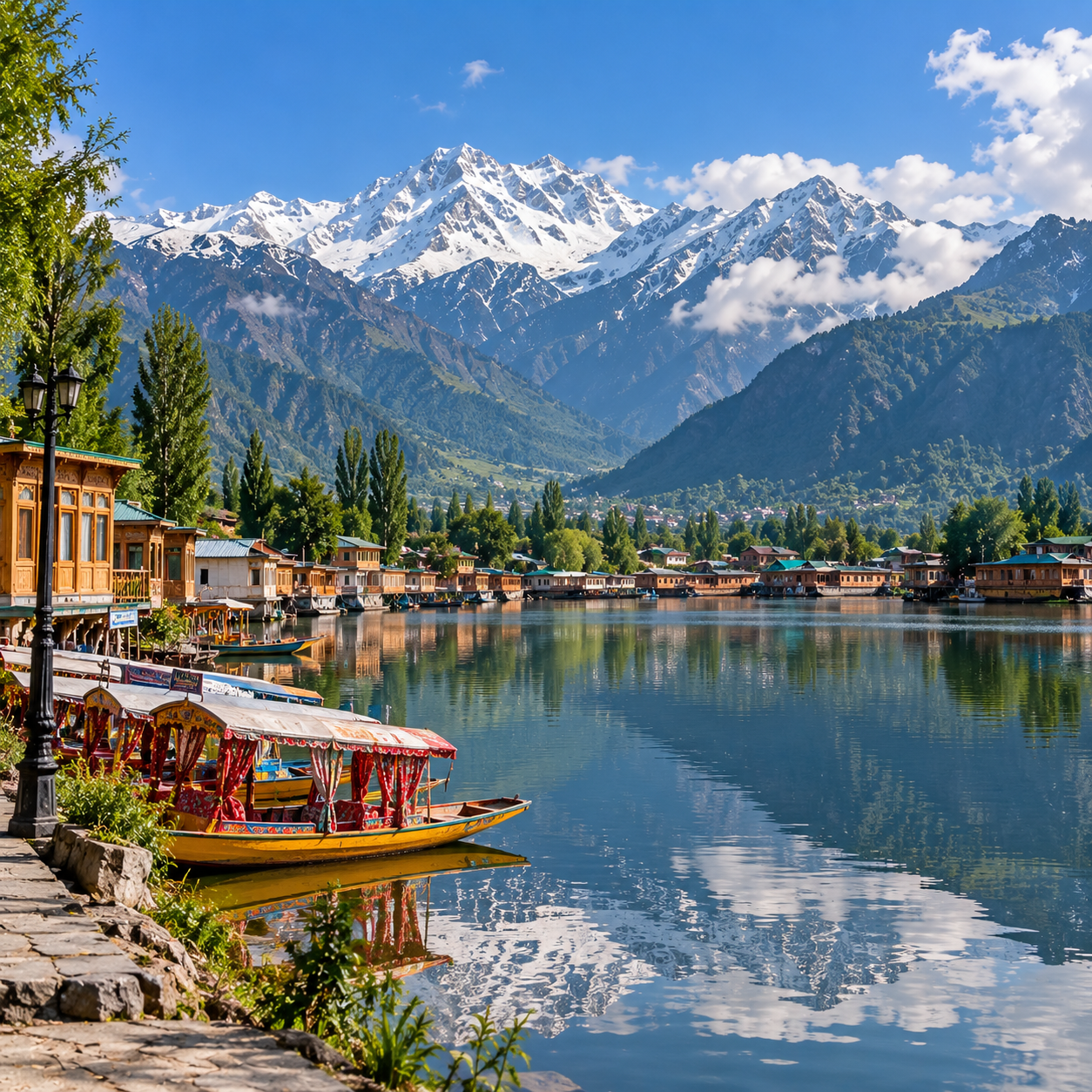 Kashmir Valley Snow and Lake